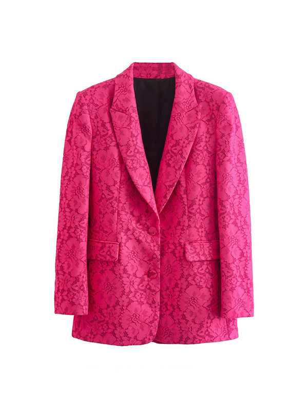 TRAF Costum de damă din țesătură din dantelă Blazer 2022 primăvară toamnă 2 buc ținute birou jachetă solidă + pantaloni cu fermoar îmbrăcăminte de bază cu pantaloni lungi