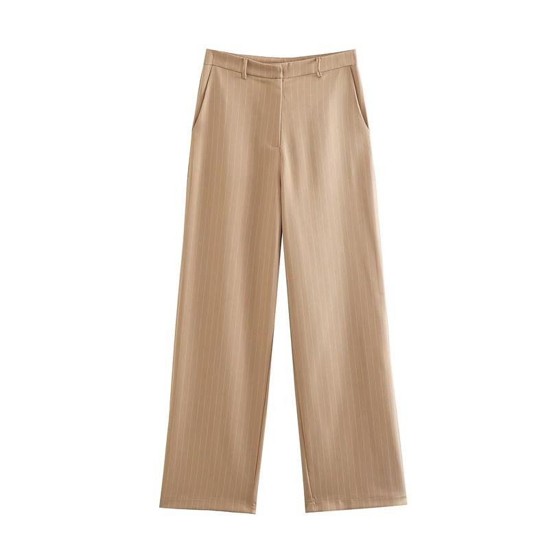 Costume Blazer Formal Nou 2022 Nou Toamnă Dună Verticală Tub drept Costum Femei Set 2 piese Costum de vacanță la modă elegantă