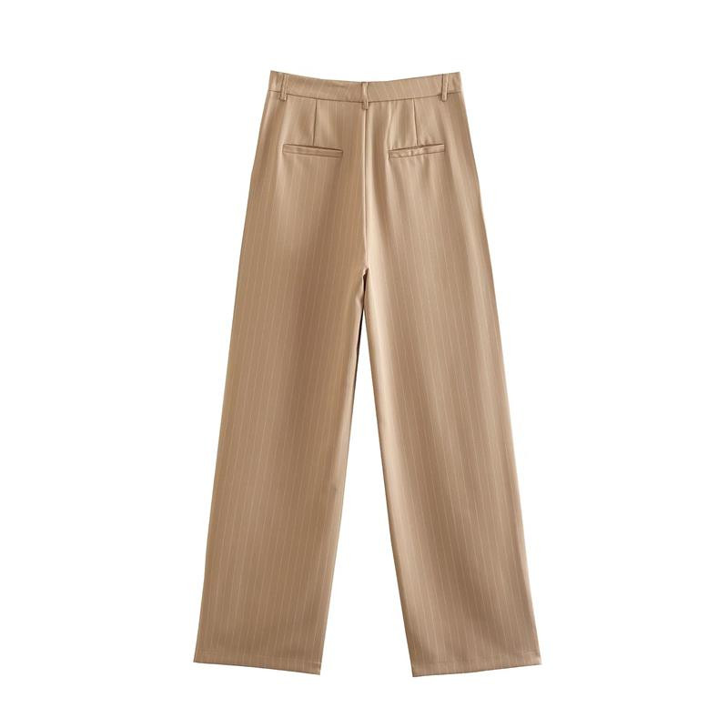 Costume Blazer Formal Nou 2022 Nou Toamnă Dună Verticală Tub drept Costum Femei Set 2 piese Costum de vacanță la modă elegantă