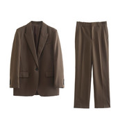 PB&ZA Costum pentru femei Blazere și pantaloni 2022, la modă, stil retro, unisex, solid, toamnă, set de îmbrăcăminte pentru femei, haine largi 2761248