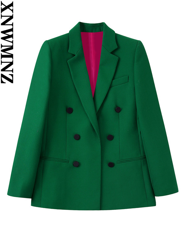 XNWMNZ 2022 pentru femei, la modă, la două piese, verde, blazer verde, sau pantaloni cu fermoar lateral cu talie înaltă, seturi de două piese șic pentru femei