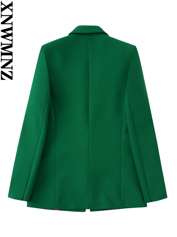 XNWMNZ 2022 pentru femei, la modă, la două piese, verde, blazer verde, sau pantaloni cu fermoar lateral cu talie înaltă, seturi de două piese șic pentru femei