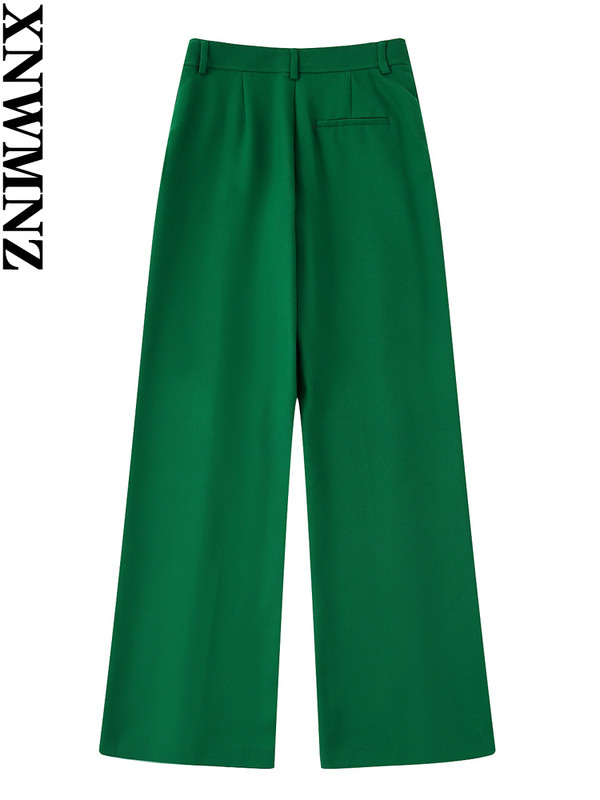 XNWMNZ 2022 pentru femei, la modă, la două piese, verde, blazer verde, sau pantaloni cu fermoar lateral cu talie înaltă, seturi de două piese șic pentru femei