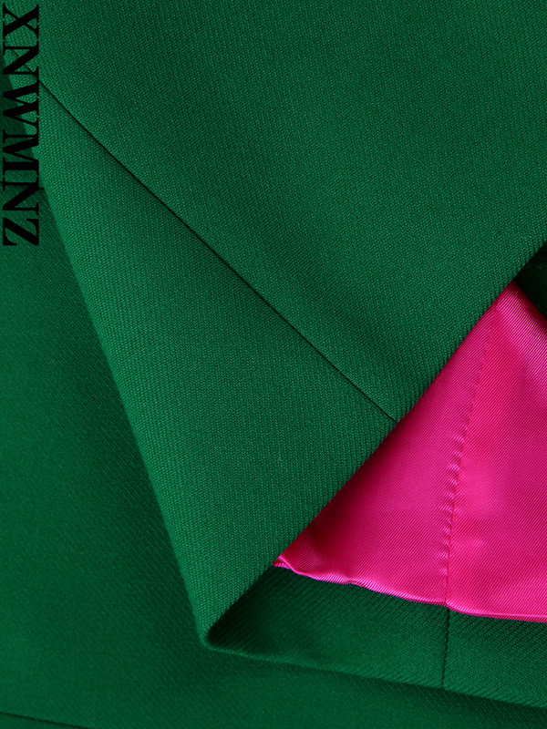 XNWMNZ 2022 pentru femei, la modă, la două piese, verde, blazer verde, sau pantaloni cu fermoar lateral cu talie înaltă, seturi de două piese șic pentru femei