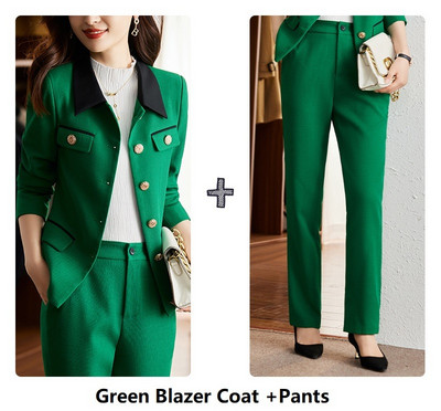 Toamnă Iarnă Costume de afaceri pentru femei cu pantaloni și jachete haine pentru birou, haine de lucru, pantaloni, set de pantaloni, blaze, doamne