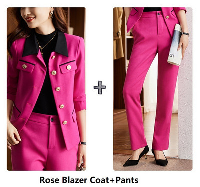 Toamnă Iarnă Costume de afaceri pentru femei cu pantaloni și jachete haine pentru birou, haine de lucru, pantaloni, set de pantaloni, blaze, doamne