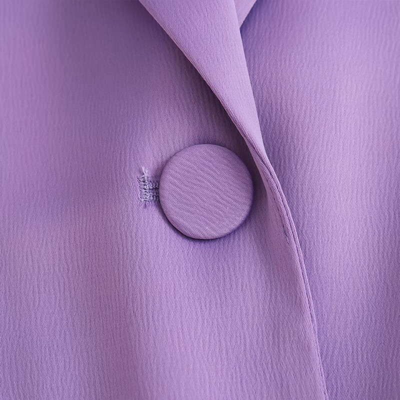 Sacou de damă șic cu textura din satin de mătase, ocazional, de modă, temperament, de culoare solidă, retro, elegant, pentru femei, set de blazer pentru femei