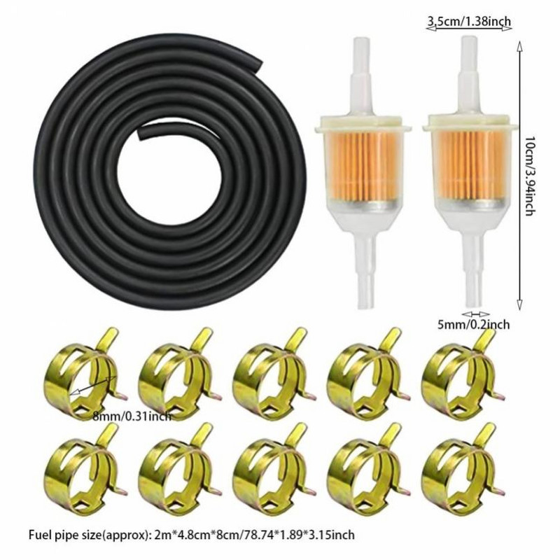 Motocicletă Bicicletă Motor mic 6-8mm Kit filtru benzină benzină cu clemă țeavă furtun motocicletă murdărie linie ulei gaz