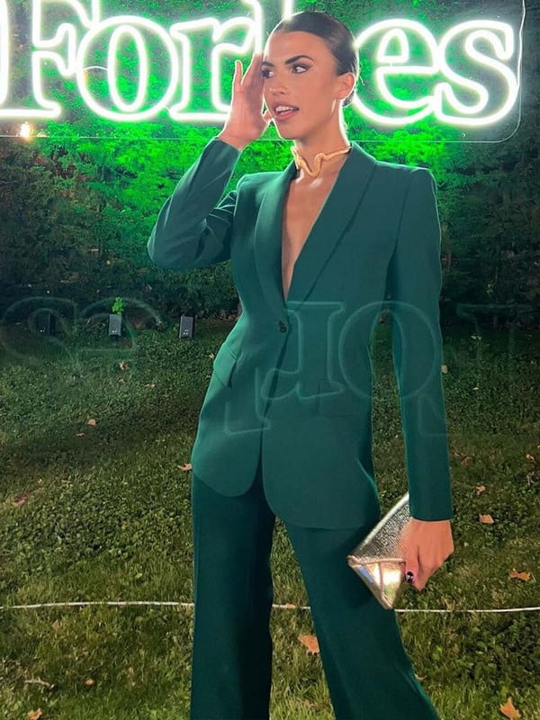 KLKXMYT TRAF Set costume blazer dama femeie 2 piese 2023 nou costum blazer birou elegant set pantaloni femei tinute dama