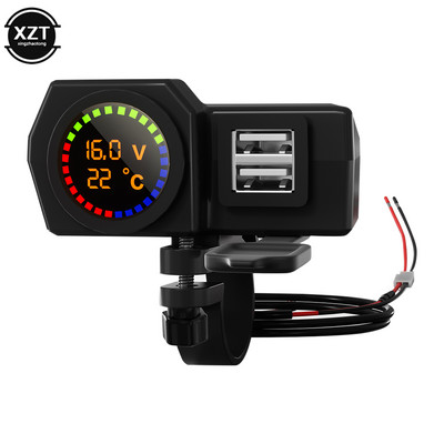 Ghidon de motocicletă Putere de încărcare Port dublu Adaptor de alimentare USB tip C Încărcător de motociclete pentru telefon tablete GPS