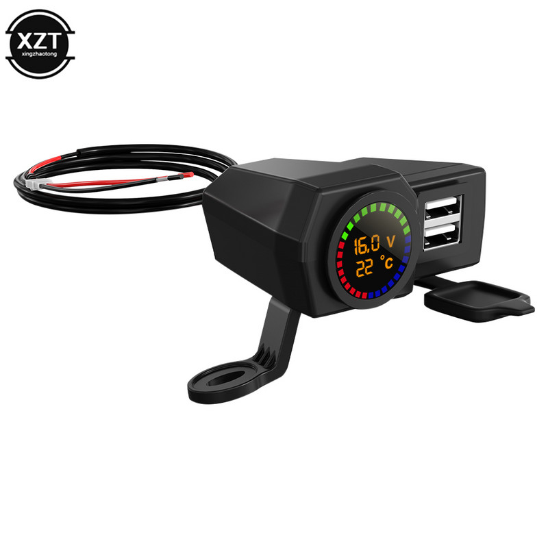 Ghidon de motocicletă Putere de încărcare Port dublu Adaptor de alimentare USB tip C Încărcător de motociclete pentru telefon tablete GPS