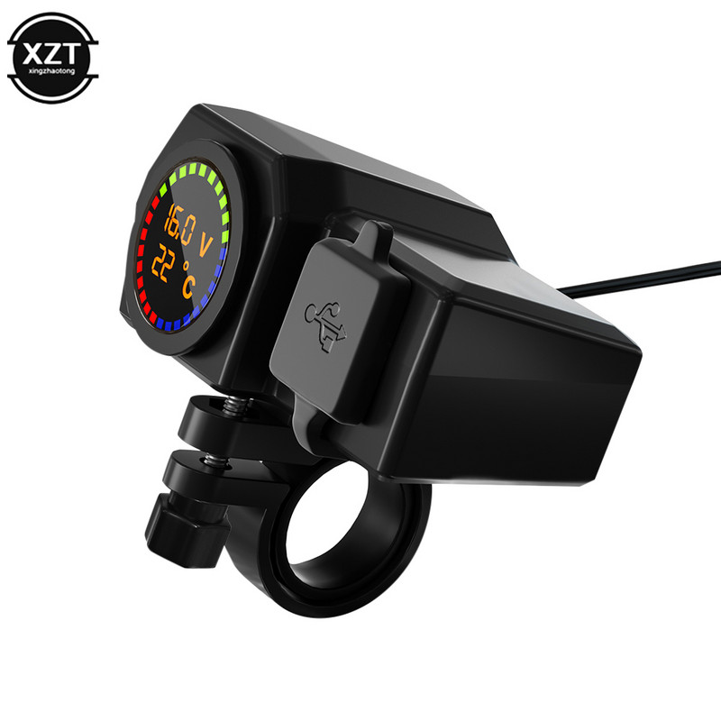 Ghidon de motocicletă Putere de încărcare Port dublu Adaptor de alimentare USB tip C Încărcător de motociclete pentru telefon tablete GPS