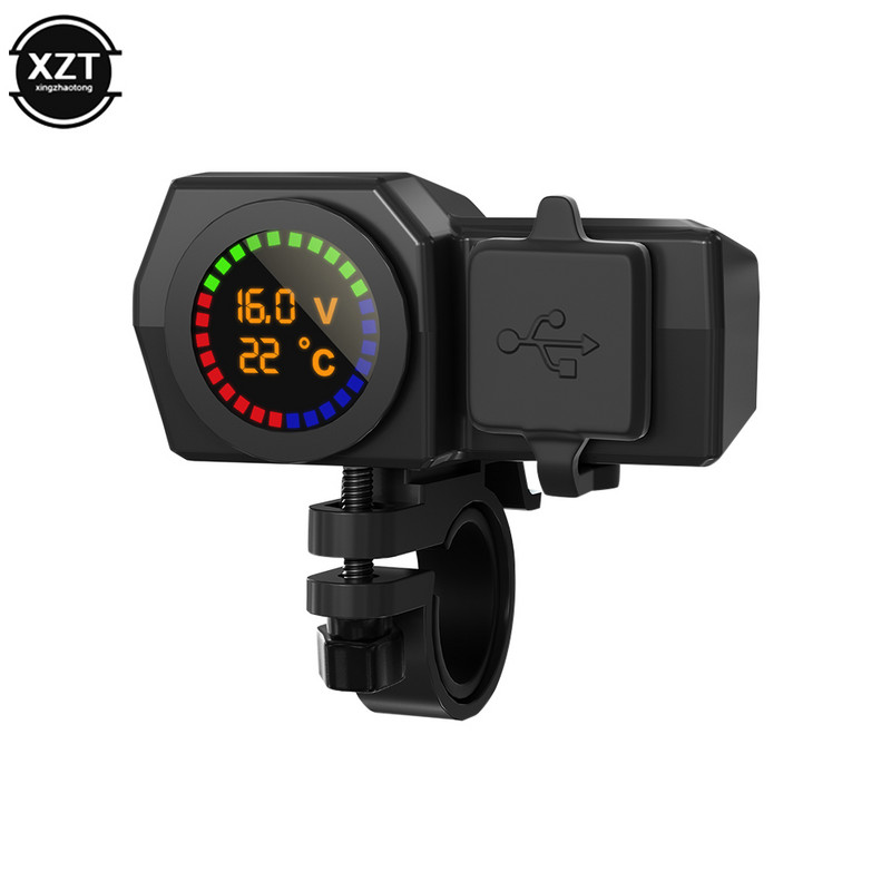 Ghidon de motocicletă Putere de încărcare Port dublu Adaptor de alimentare USB tip C Încărcător de motociclete pentru telefon tablete GPS