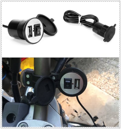 Autós és motorkerékpár feszültségadapter USB töltő tápcsatlakozó a YAMAHA XMAX125 XMAX250 XMAX 400 X300 V-MAX 1700 VMAX1 készülékhez