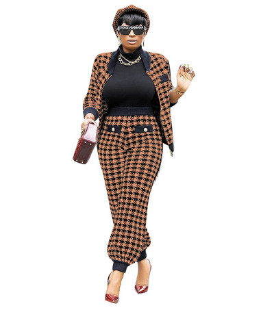 CM.YAYA Set 2 2 piese cu patchwork cu picior de gală pentru femei ținute vintage fitness Set jachetă + pantaloni Streetwear Trening