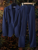 Costum pantalon formal negru bleumarin cafea Set 2 piese Femei Birou Doamne Imbracaminte de lucru pentru afaceri Blazer și pantaloni cu mânecă lungă