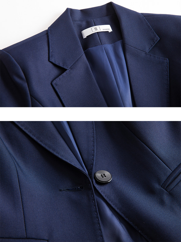 Costum pantalon formal negru bleumarin cafea Set 2 piese Femei Birou Doamne Imbracaminte de lucru pentru afaceri Blazer și pantaloni cu mânecă lungă