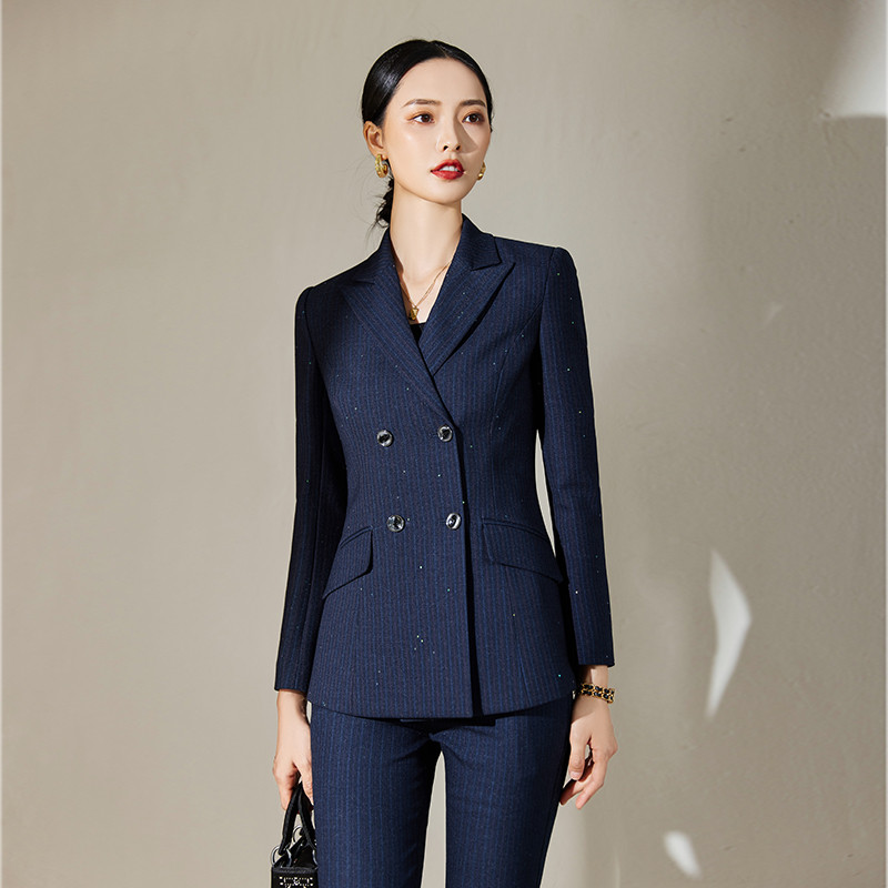 Înaltă calitate Toamnă Iarnă Formal Doamnelor Blazer Femei Costume de afaceri cu seturi Îmbrăcăminte de lucru Uniforma de birou Dimensiunea 4XL Pantaloni Jachetă