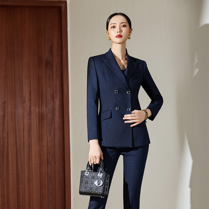 Înaltă calitate Toamnă Iarnă Formal Doamnelor Blazer Femei Costume de afaceri cu seturi Îmbrăcăminte de lucru Uniforma de birou Dimensiunea 4XL Pantaloni Jachetă