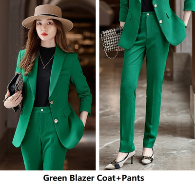 Țesătură de înaltă calitate, toamnă iarnă, costume de afaceri formale pentru femei, cu pantaloni și jachete, haine profesionale, stiluri OL, pantaloni