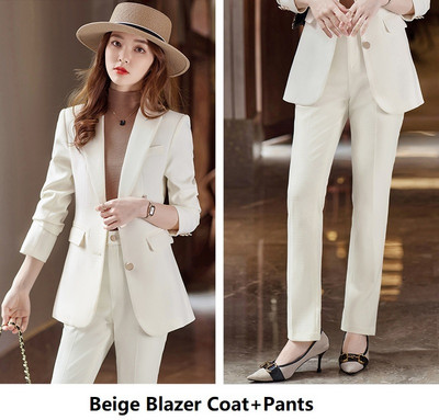 Țesătură de înaltă calitate, toamnă iarnă, costume de afaceri formale pentru femei, cu pantaloni și jachete, haine profesionale, stiluri OL, pantaloni