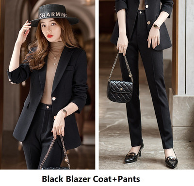 Țesătură de înaltă calitate, toamnă iarnă, costume de afaceri formale pentru femei, cu pantaloni și jachete, haine profesionale, stiluri OL, pantaloni
