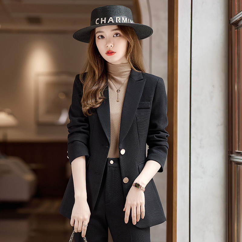 Țesătură de înaltă calitate, toamnă iarnă, costume de afaceri formale pentru femei, cu pantaloni și jachete, haine profesionale, stiluri OL, pantaloni