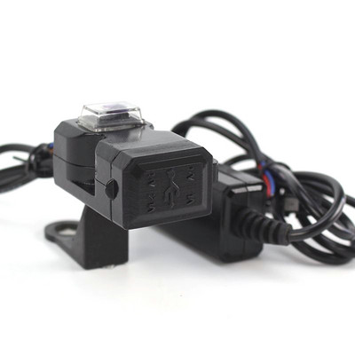 Încărcător USB dublu pentru motocicletă Port ghidon 12V impermeabil 5V 1A 2.1A Adaptor priză de alimentare pentru telefon mobil