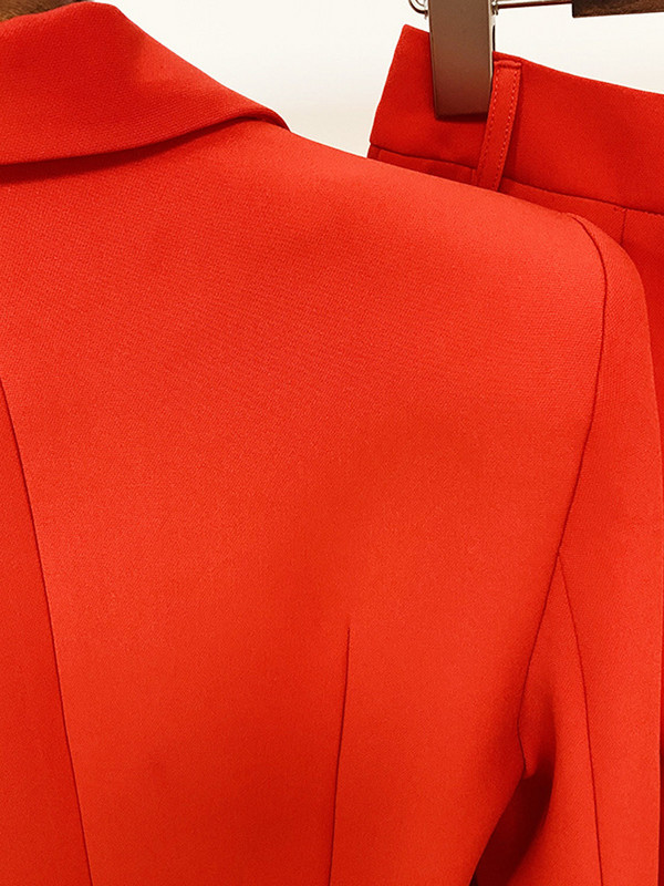 ZJYT Costume de toamnă de afaceri formale cu un singur buton Blazer și pantaloni 2 piese Ținute pentru femei Îmbrăcăminte de lucru pentru birou Set jachetă+pantaloni evazați