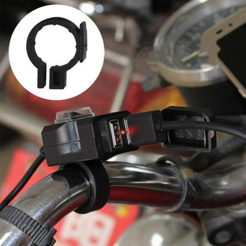 12V-24V Dual Port USB Impermeabil Motocicletă Ghidon Încărcător Adaptor Priză de alimentare pentru telefon mobil