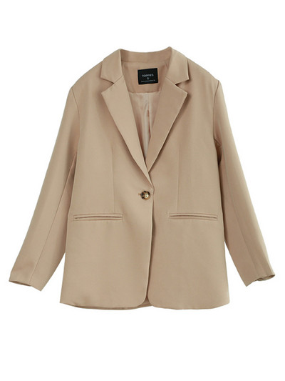 Toppies 2022 Set de costum de damă de primăvară Blazer de birou cu pantaloni cu talie înaltă Pantaloni până la gleznă Culoare uni guler crestat