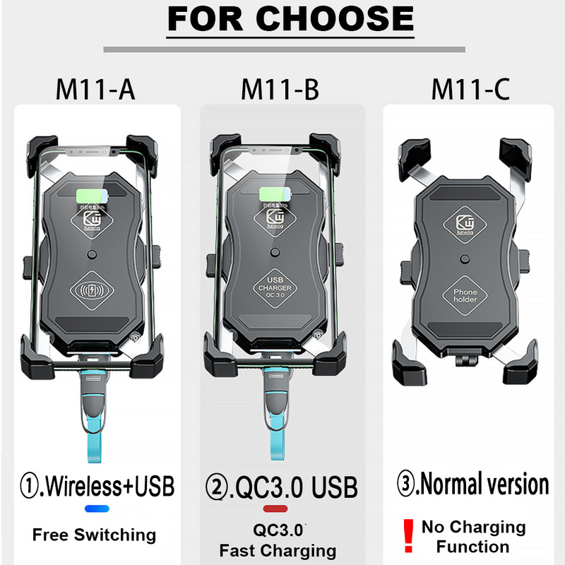 Motocicletă Motocicletă Ghidon Suport telefon mobil Încărcător fără fir Încărcare USB pentru iphone Motocicletă Suport telefon mobil tabletă