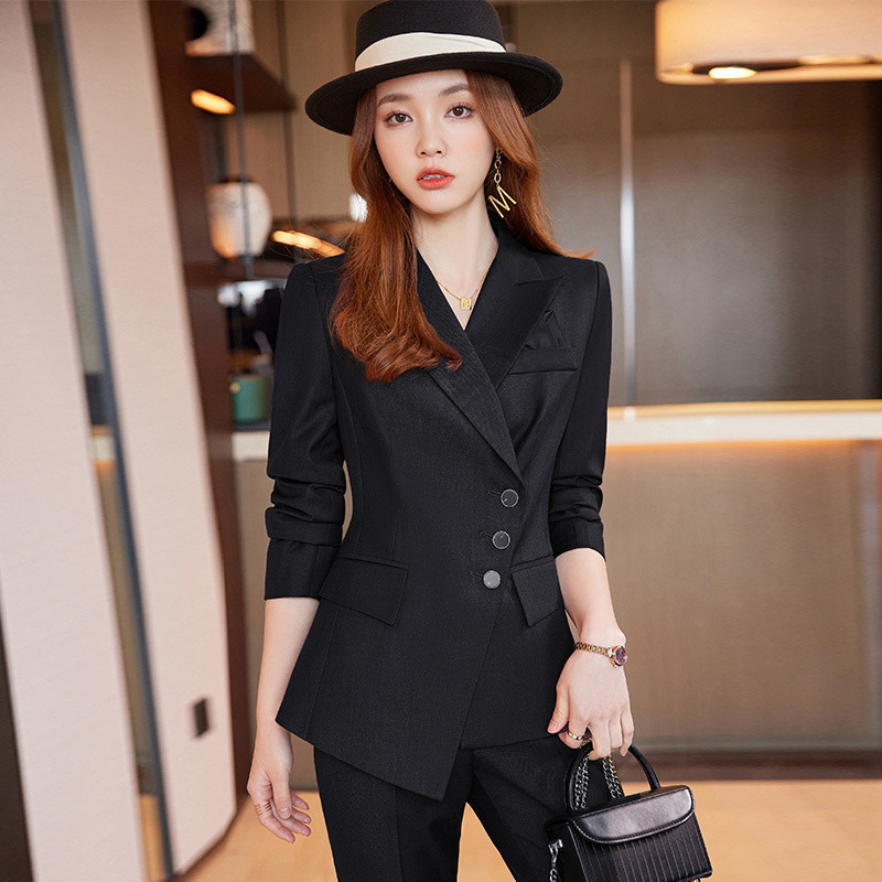 Costume de afaceri pentru femei din țesătură de înaltă calitate, cu pantaloni și jachete, haină 2022, toamnă iarnă, costume profesionale cu pantaloni, set de blazere