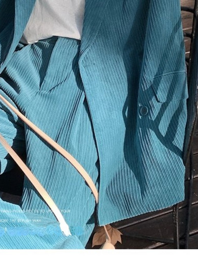 Insozkdg tavaszi vintage női öltönyök hongkongi stílusú laza kordbársony öltöny női alkalmi öltöny nadrág 2 részes készletek női ruhák