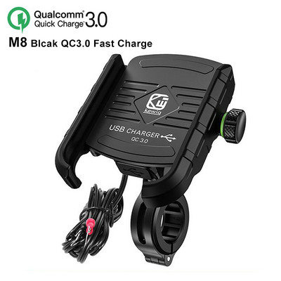 Suport motocicletă cu încărcare fără fir Motocicletă QC3.0 Încărcare rapidă Suport fără fir pentru telefon mobil Suport pentru ghidon Suport GPS