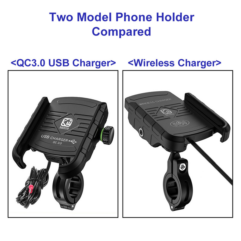 Suport motocicletă cu încărcare fără fir Motocicletă QC3.0 Încărcare rapidă Suport fără fir pentru telefon mobil Suport pentru ghidon Suport GPS