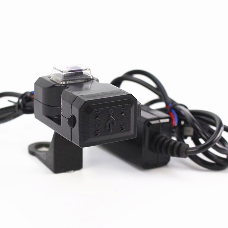 Adaptor USB dublu 5V 1A/2.1A Priză de alimentare Port 12V Impermeabil Motocicletă Încărcător ghidon pentru telefon mobil