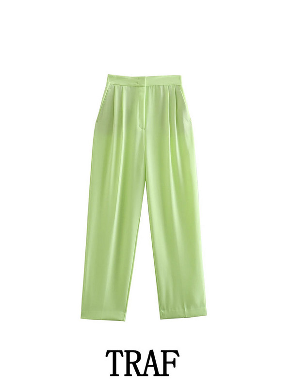 TRAF 2023 de primăvară pentru femei Blazer Costum Office Jachetă cu un singur piept+Pantalon drept Blazere cu mânecă lungă Femei Seturi de navetă