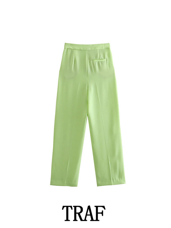 TRAF 2023 de primăvară pentru femei Blazer Costum Office Jachetă cu un singur piept+Pantalon drept Blazere cu mânecă lungă Femei Seturi de navetă