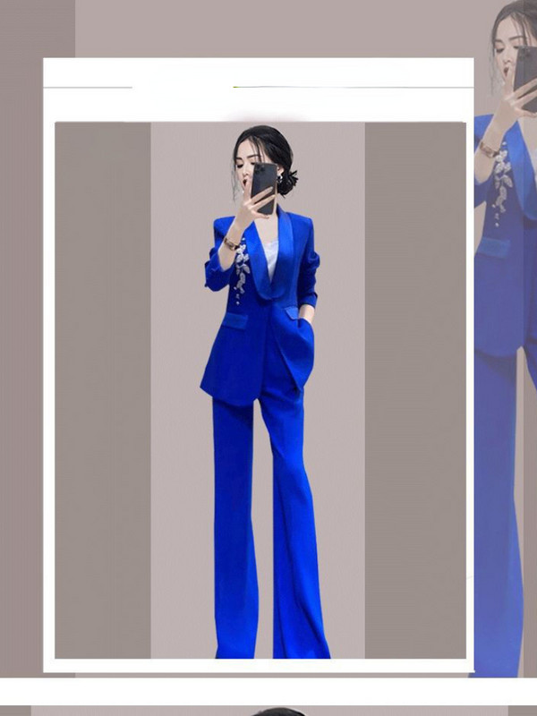 Blazer haină pantaloni costume femei primăvară toamnă temperament auto-cultivare business salopete formale doamne costum din două piese E178