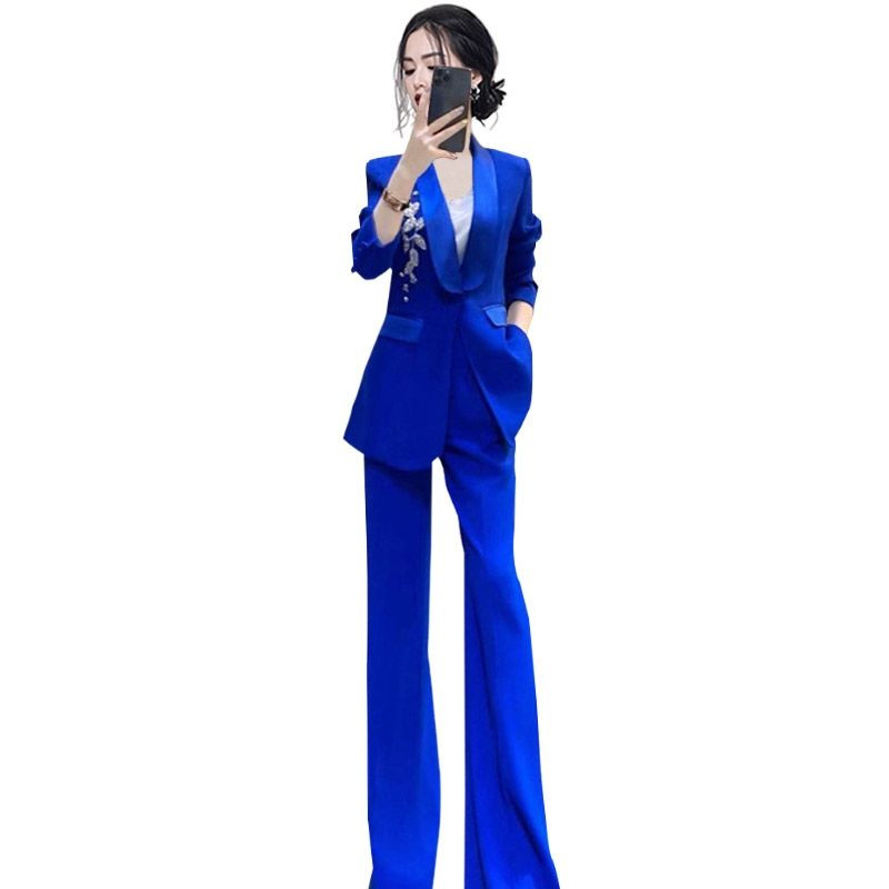 Blazer haină pantaloni costume femei primăvară toamnă temperament auto-cultivare business salopete formale doamne costum din două piese E178