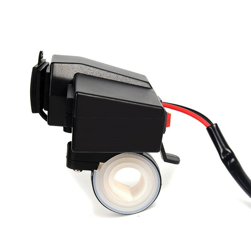 Accesorii pentru încărcător pentru motociclete ATV scuter 12V Brichetă dublă USB rezistentă la apă Voltmetru cu afișaj digital cu LED