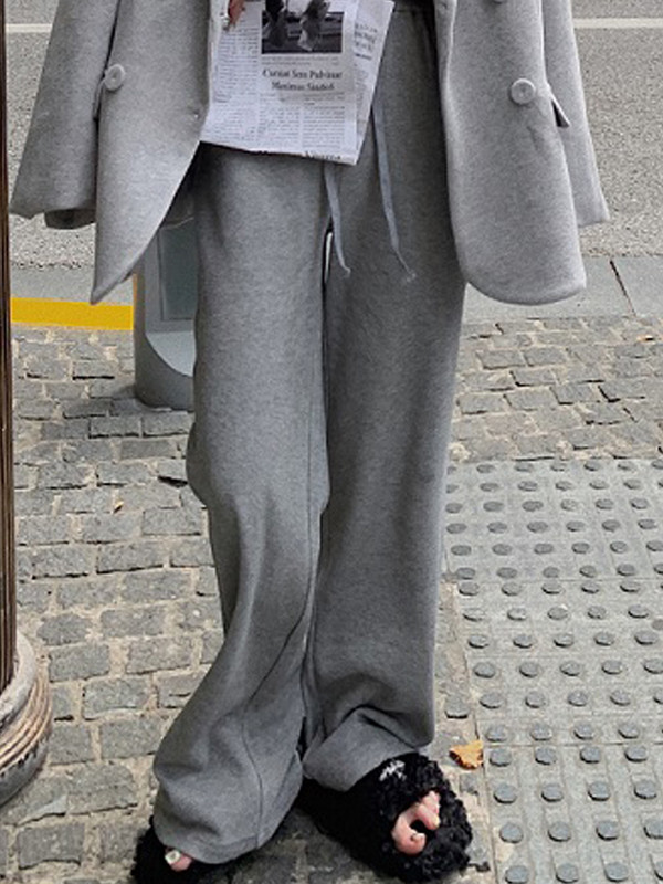 Set Lnsozkdg pentru femei, de primăvară și toamnă, relaxat, cu lungime medie, haină + talie înaltă, subțire, ocazional, pantaloni largi, la modă, set de două piese