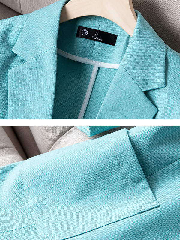 Blazer 2 piese Îmbrăcăminte de birou pentru femei Costum elegant Îmbrăcăminte de lucru Vara 2022 Nou Jachete Slim Fit pentru damă Pantaloni a noua asortați