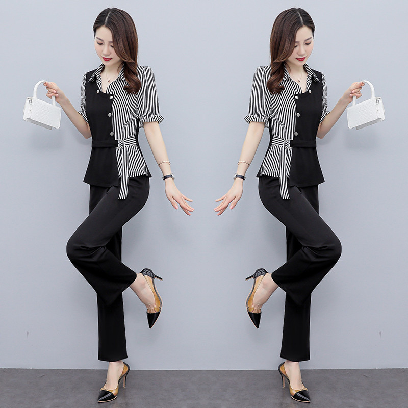 Real Shot 2022, vară, seturi noi pentru femei, cămăși de ultimă generație, topuri cu cusături, costum subțire, în două piese, pentru femei