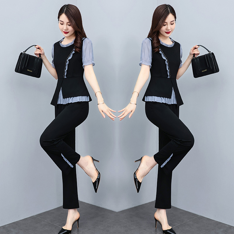 Set Două Piese Femei Summer New Fashion Pantaloni Profesionali Costume pentru Femei 2022 Haine de lucru Marime