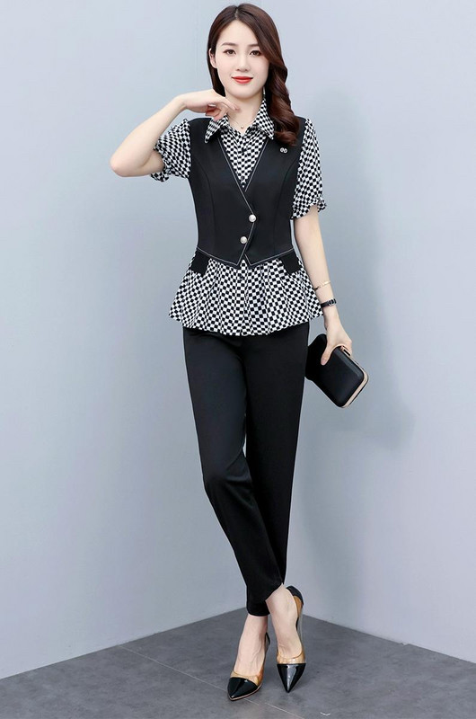 2022, la modă, talie și subțire, costume false din două piese, stil celebritate, pantaloni creion, îmbrăcăminte pentru femei, set de 2 piese