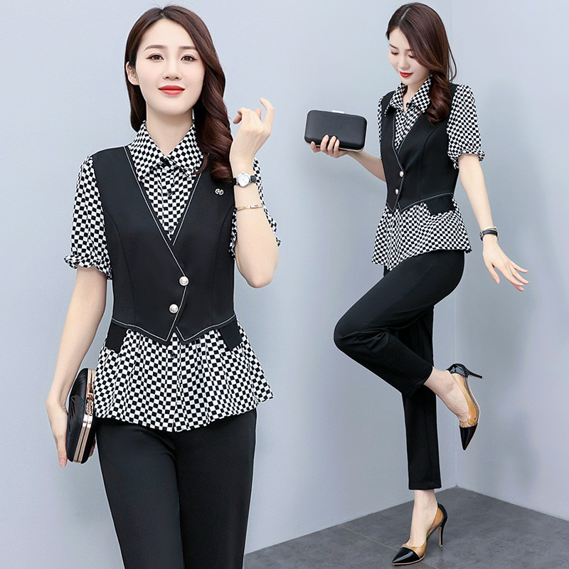 2022, la modă, talie și subțire, costume false din două piese, stil celebritate, pantaloni creion, îmbrăcăminte pentru femei, set de 2 piese