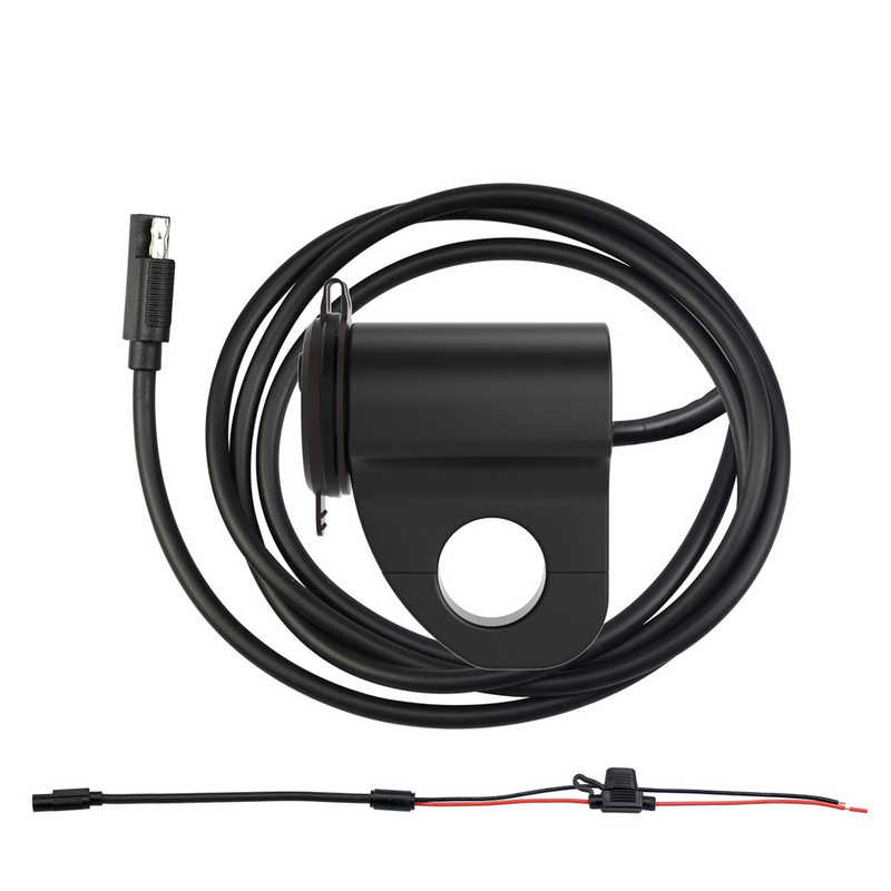 MoFlyeer Încărcător USB pentru motociclete Adaptor rezistent la apă pentru telefon mobil din aliaj de aluminiu 2.4A Afișaj digital Încărcător rapid pentru mașină cu comutator