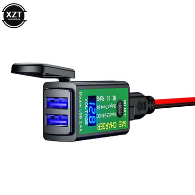 3.1A/4.8A C TYPE-C motorkerékpár USB-töltő SAE USB Type-C Voltmérő BE/KIKAPCSOLÓ Vízálló gyorsleválasztó dugó Motorkerékpárok